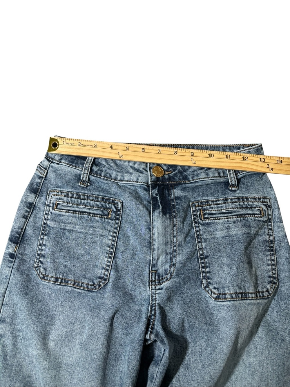 Kut from the Kloth Meg Wide Leg Jeans Size 2 High Rise Raw Hem Lyocell Stretch - Picture 13 of 15